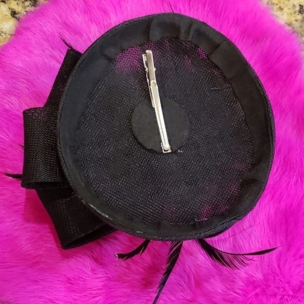Black  Fascinator W/Clip‎ Hat Church Tea Party Derby Hair Accessories
